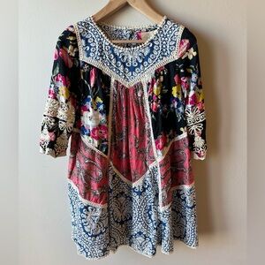 Anthropologie Vanessa Virginia Floral and Paisley Boho Dress